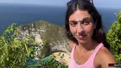 play Busty Babe's Public Cum-Swallowing Adventure on the Beach