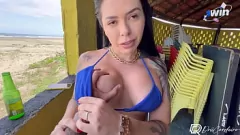 play Sexy Latina Gets Naughty on Abandoned Beach Quiosque: Creampie, Rough Doggystyle, and Facial Cumshot!